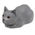 Wood sculpture, 'Resting Kitty in Grey' - Hand-Carved Resting Wood Cat Sculpture in Grey from Bali (image 2e) thumbail