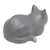 Wood sculpture, 'Resting Kitty in Grey' - Hand-Carved Resting Wood Cat Sculpture in Grey from Bali (image 2f) thumbail