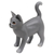 Wood figurine, 'Curious Cat' - Standing Wood Kitten Figurine in Grey and White from Bali (image 2c) thumbail