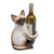 Wood wine holder, 'Siamese Cat Hug' - Handcrafted Wood Siamese Cat Wine Holder from Bali (image 2b) thumbail