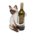 Porta vino de madera - Soporte para vino de gato siamés de madera hecho a mano de Bali