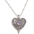 Amethyst-Herz-Medaillon-Halskette - Herzförmige Amethyst-Medaillon-Halskette aus Sterlingsilber