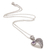 Amethyst pendant necklace, 'Swirling Passion' - Amethyst and Sterling Silver Heart Shaped Necklace thumbail