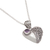 Amethyst pendant necklace, 'Swirling Passion' - Amethyst and Sterling Silver Heart Shaped Necklace (image 2c) thumbail
