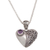 Amethyst pendant necklace, 'Swirling Passion' - Amethyst and Sterling Silver Heart Shaped Necklace (image 2d) thumbail