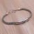 Gold accent garnet pendant bracelet, 'Center of Hope' - Gold Accent 925 Silver Garnet Pendant Bracelet from Bali (image 2b) thumbail