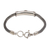 Gold accent garnet pendant bracelet, 'Center of Hope' - Gold Accent 925 Silver Garnet Pendant Bracelet from Bali