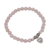 Rose quartz beaded bracelet, 'Sentimental Charm' - Rose Quartz 925 Silver Heart Charm Bracelet from Bali (image 2e) thumbail