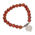 Carnelian beaded stretch bracelet, 'Loving Fantasy' - Red Carnelian Heart Charm Beaded Bracelet from Bali (image 2c) thumbail