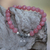 Agate beaded stretch bracelet, 'Sentimental Charm' - Pink Agate and Heart Charm Beaded Bracelet from Bali (image 2) thumbail