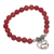 Agate beaded stretch bracelet, 'Love is Forever' - Rosy Agate and Heart Charm Beaded Bracelet from Bali (image 2d) thumbail