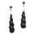 Wood and peridot dangle earrings, 'Midnight Cocoon' - Indonesian Hand-made Arang Wood and Peridot Dangle Earrings