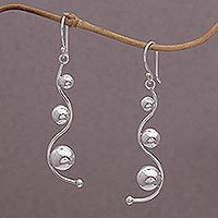 Sterling silver dangle earrings, 'Vines of Life' - Sterling Silver Abstract Dangle Earrings from Bali