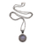 Rainbow moonstone pendant necklace, 'Temple Mirror' - Rainbow Moonstone and Sterling Silver Necklace from Bali thumbail