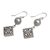 Cultured pearl dangle earrings, 'Square Dance' - Cultured Pearl and Sterling Silver Dangle Earrings from Bali (image 2b) thumbail