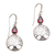 Garnet dangle earrings, 'Peach Tree' - Handmade Sterling Silver Peach Tree Earrings with Garnet (image 2a) thumbail