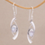 Rainbow moonstone dangle earrings, 'The Beyond' - Artisan Crafted Rainbow Moonstone and 925 Silver Earrings