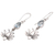 Blue topaz flower dangle earrings, 'Sacred Bloom' - 925 Silver Lotus Hook Earrings with Blue Topaz from Bali (image 2c) thumbail