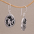 Onyx dangle earrings, 'Cockatoo Garden' - Onyx and Sterling Silver Cockatoo Dangle Earrings from Bali (image 2b) thumbail