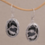 Onyx dangle earrings, 'Avian Curiosity' - Onyx and 925 Silver Bird-Themed Dangle Earrings from Bali (image 2) thumbail