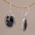 Onyx dangle earrings, 'Dreamy Forest' - Onyx and Sterling Silver Floral Dangle Earrings from Bali (image 2b) thumbail