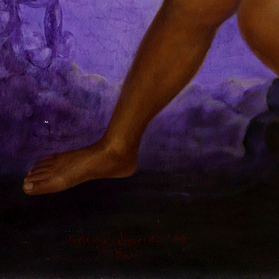 'Deep Smile' (2007) - Surreal Underwater Oil Portrait of a Balinese Nude
