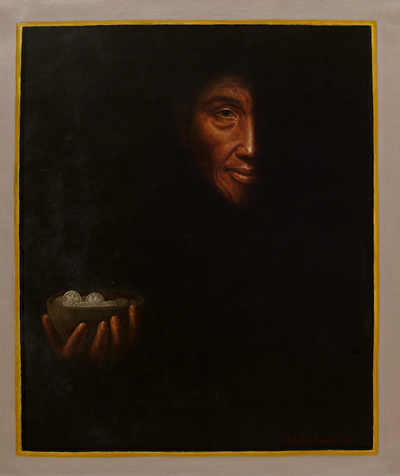 Chiaroscuro Realistic Portrait of a Man from Bali