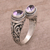 Amethyst wrap ring, 'Dreamy Gaze' - Amethyst Purple Gem on 925 Sterling Silver Wrap Ring (image 2b) thumbail