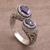 Amethyst wrap ring, 'Dreamy Gaze' - Amethyst Purple Gem on 925 Sterling Silver Wrap Ring (image 2d) thumbail