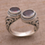 Garnet wrap ring, 'Garden Gaze' - Garnet and Sterling Silver Wrap Ring from Bali (image 2) thumbail