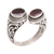 Garnet wrap ring, 'Garden Gaze' - Garnet and Sterling Silver Wrap Ring from Bali thumbail