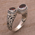 Garnet wrap ring, 'Garden Gaze' - Garnet and Sterling Silver Wrap Ring from Bali (image 2b) thumbail
