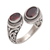 Garnet wrap ring, 'Garden Gaze' - Garnet and Sterling Silver Wrap Ring from Bali (image 2d) thumbail