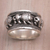 Sterling silver band ring, 'Lion Parade' - Sterling Silver Lion Motif Band Ring from Bali thumbail