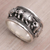 Sterling silver band ring, 'Lion Parade' - Sterling Silver Lion Motif Band Ring from Bali (image 2b) thumbail