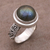 Labradorite dome ring, 'Lovely Forest' - Labradorite and Sterling Silver Dome Ring from Bali (image 2b) thumbail