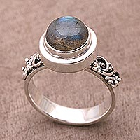 Labradorite cocktail ring, 'Magnificent Forest'
