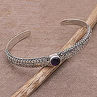 Amethyst cuff bracelet, 'Swirling Altar'