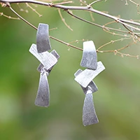 Featured review for Sterling silver drop earrings, Contemporary Spirit