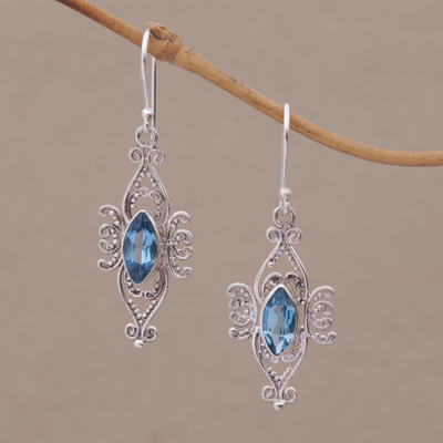 London blue topaz dangle earrings, Temple Eyes
