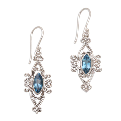 London Blue Topaz and Sterling Silver Dangle Earrings