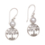 Cultured pearl dangle earrings, 'Moonlit Branches' - Cultured Pearl and Sterling Silver Tree Earrings from Bali