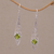 Peridot dangle earrings, 'Green Ties' - Peridot and Sterling Silver Dangle Earrings from Bali thumbail