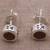 Garnet stud earrings, 'Glistening Paws' - Garnet and Sterling Silver Stud Earrings from Bali