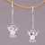 Sterling silver dangle earrings, 'Angel Pups' - Sterling Silver Puppy Dangle Earrings from Bali