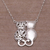 Collar con colgante de plata esterlina - Collar con colgante de gato de plata esterlina de Bali