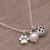 Cultured pearl pendant necklace, 'Heartfelt Paws' - Cultured Pearl and Sterling Silver Heart Paw Necklace