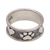 Sterling silver band ring, 'Loving Paws' - Sterling Silver Paw Heart Band Ring from Bali (image 2d) thumbail
