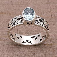 Featured review for Blue topaz single stone ring, Paws for a Cause