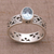 Blue topaz single stone ring, 'Paws for a Cause' - Blue Topaz and Sterling Silver Single Stone Ring from Bali thumbail